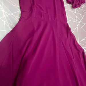 Beautiful Gown Solid Wine Colour