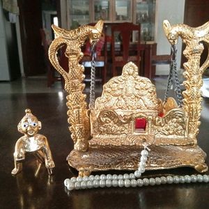 Beautiful Bal Krishna Idol And Jula