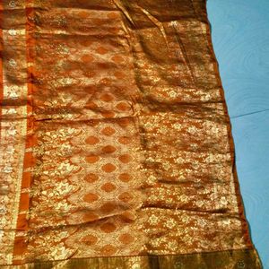 Orange Colour Pure Kanchipattu Saree