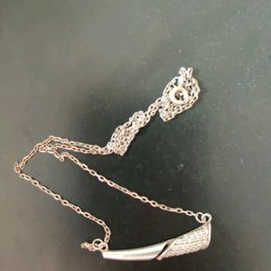 92.5 Silver Pendant Chain With CZs