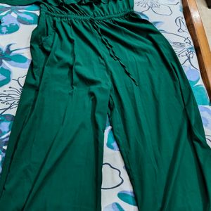 L | Green Jumpsuit Cut Shoulders