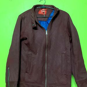 Cherry Color Leather Jacket For Ladies