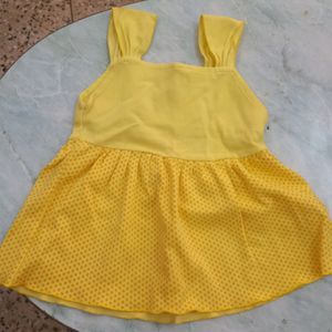 Golden Sleeveless Frock