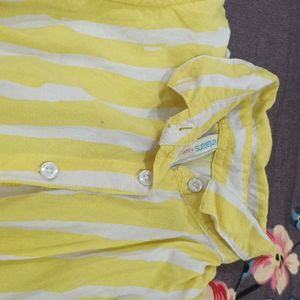 Pantaloons Yellow White Dress