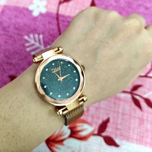 Rose Golden Colour Magnetic Watch