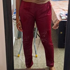 Maroon Active Pants