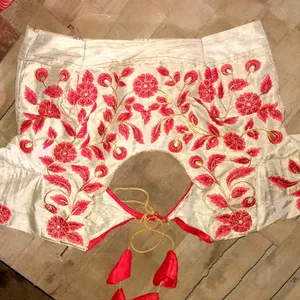 Red Embroidery Work Blouse
