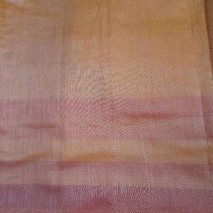 Pink and Orange Stripes Designer Saree with Blouse