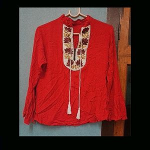 Red Casual Tunic