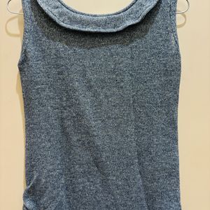 Grey Shimmery Sleeveless Top