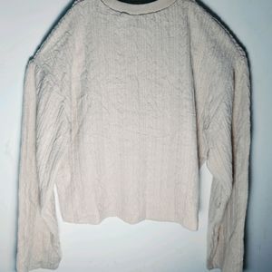 ZARA Woman Cropped Design Pullover Sweater