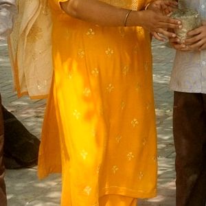 Yellow Plzoo Suit With Dupatta