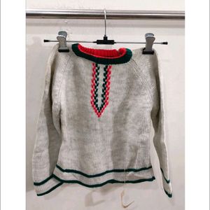 Grey&Red Sweater For Girl's