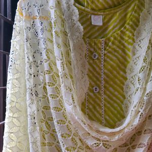 Cream Lace Dupatta