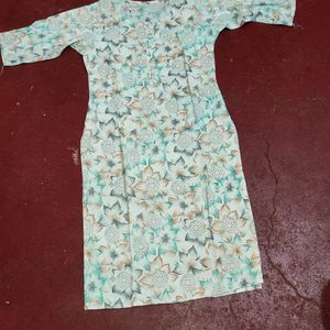 Green floral printed kurti