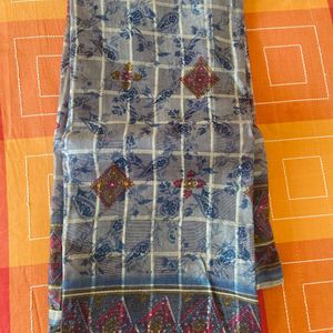 Blue Printed Saree