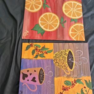 Acrylic Paint. Home Made  Painting  2 Pie combo