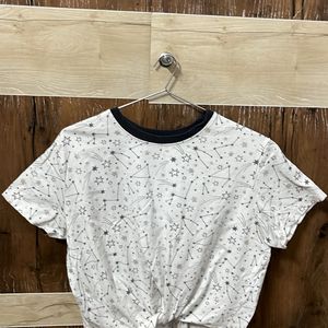 White Galaxy Crop Top