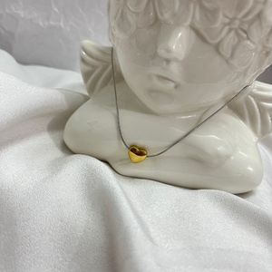 Silver gold heart necklace