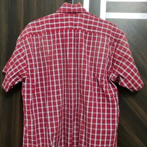 Men XL Red Checked Shirt