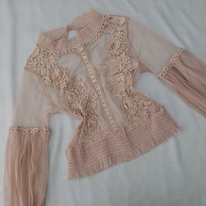 New Korean Embroidery Nude Blouson