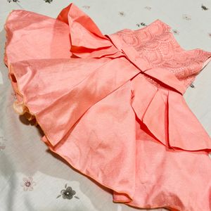 Peach Color Lace Dress