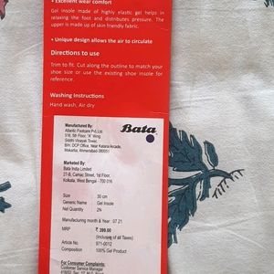 Bata Gel  Insoles. Number 10.