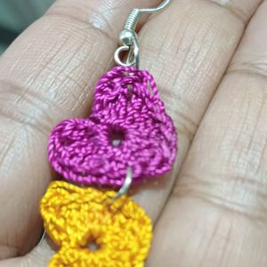 Yello Pink Heart Earrings