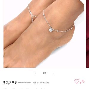 Giva Silver 925 Waterlily Charm Anklets