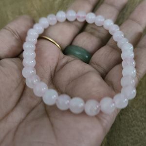 Natural Rose Quartz Round Crystal Bracelet