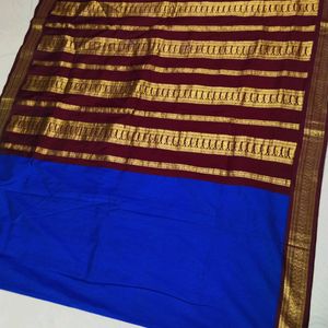 Blue Colour Pure Gadwal Saree