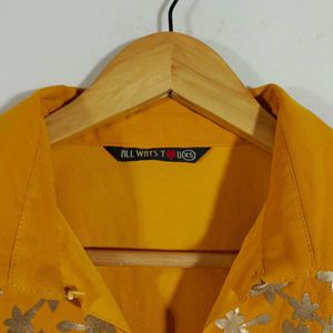 Mustard Yellow A Line Dress For Women's