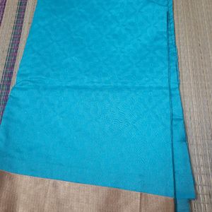 Beautiful Blue Saree With Self Design