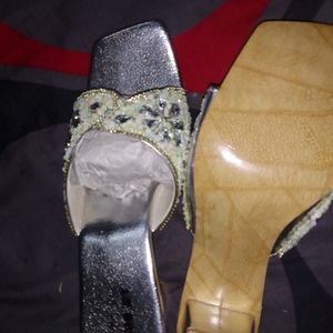 Silver Designer Heels