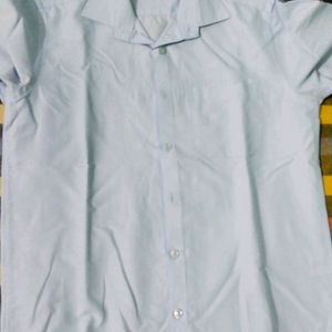 Light Blue And Half Sleeve Shirt.