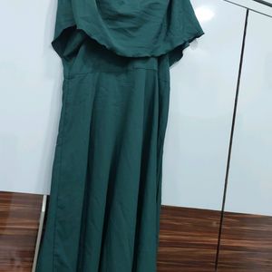 Trendy Off Shoulder Green Dress