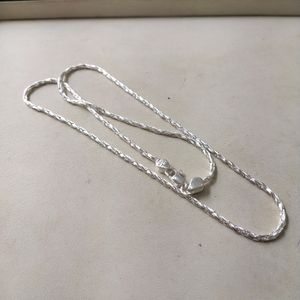 Pure Silver Beautiful Block Snacks 🥨 Chain ⛓️