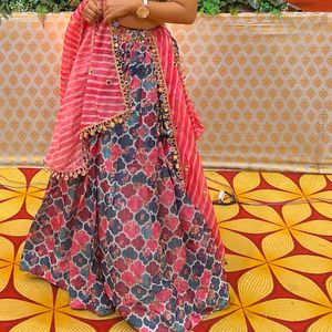 Baby Pink Multicolor Lehnga Choli