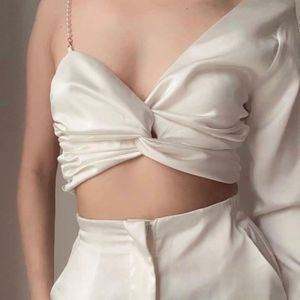 Satin Off White Top