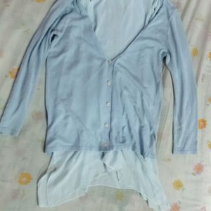 Light blue cardigain top