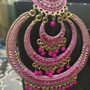 3 Layer Pink Circle Earring