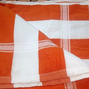 BRAND NEW ORANGE With White STRIPE BATH TOWEL