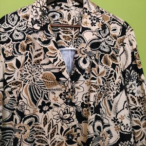 Nature Print Cotton Blazer New With Tag