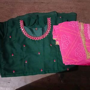 Fancy Georgette Kurti With Dupatta For Women