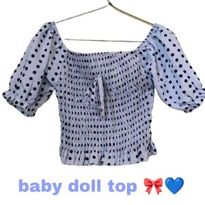 Babydoll Milkmaid Top Coquette Cottagecore Preppy