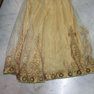 Lehenga Skirt With Jari Work On Net