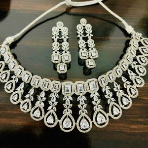 American Diamond Bridal/ Engagement Necklace Set