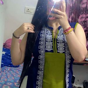 Navy Blue And Olive Kurti❤️