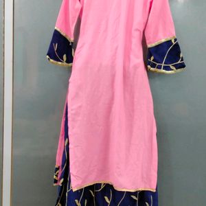 Embroided Skirt Kurti Set With Dupatta