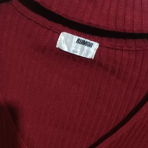 Maroon Winter Dress For Girl Or Woman 28- 30 Bust